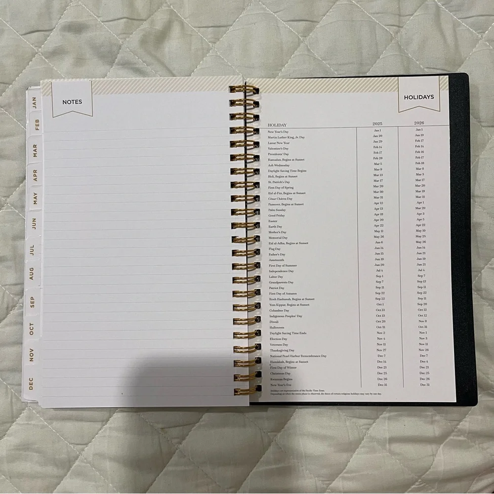 Blue Sky Floral Planner with Gold Accents